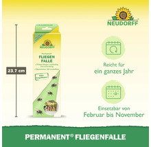 Neudorff Permanent Fliegenfalle mit einer Höhe von 23,7 cm, die Fliegen nachhaltig fängt und von Februar bis November eingesetzt werden kann.