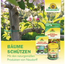 Neudorff products for tree protection with tree blossom in the background