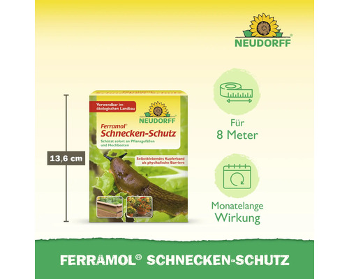Neudorff Ferramol Schnecken-Schutz Packung mit Informationen zur Anwendung und Wirkung