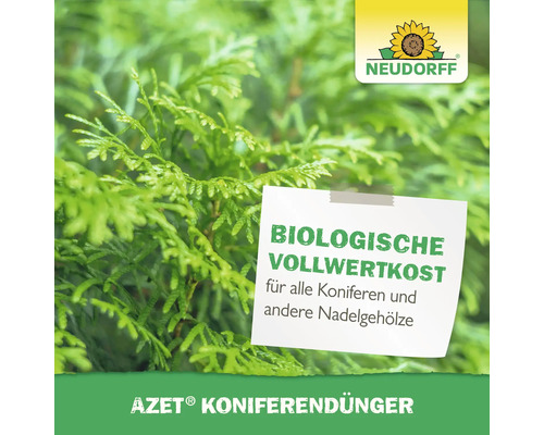 Azet Koniferendünger für Nadelgehölze mit Neudorff Logo