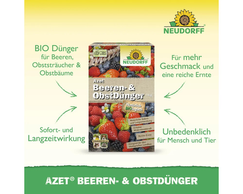 Azet Beeren und Obstdünger Packung für Beeren, Obststräucher und Obstbäume