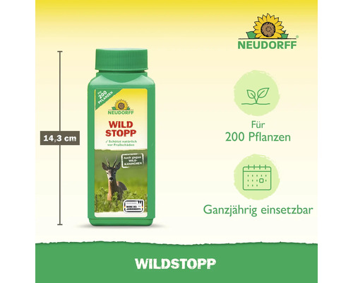 Neudorff Wildstopp zum Schutz vor Wildverbiss, Flasche mit 14,3 cm Höhe