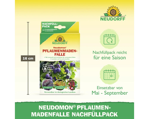 Neudomon Pflaumenmadenfalle Nachfüllpack, 16 cm hoch
