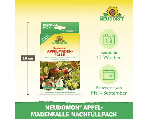 Neudomon Apfelmadenfalle Nachfüllpack, 19 cm Höhe