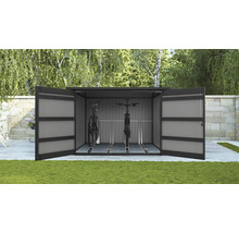 Fahrradgarage floraworld Premium inkl. Führungsschienen, Geräteleiste, 4 Gerätehaken 217 x 229 x 166 cm schwarz