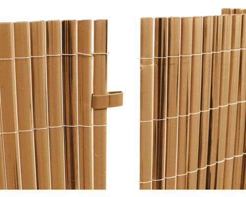 Bambuszaun Detailansicht mit Verschluss