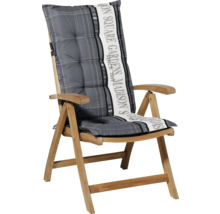 Auflage für Hochlehner Madison 50 x 123 cm Baumwolle-Polyester grau-creme