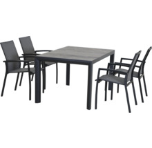 Dining-Set Siena Garden Velia 4 Sessel + Tisch Silva