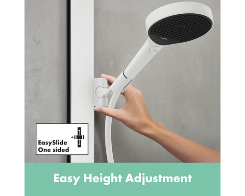 Höhenverstellbare Duschstange mit Handbrause und EasySlide Funktion für einfache Höheneinstellung