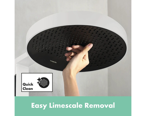Hansgrohe Kopfbrause mit Kalkentfernung durch Abwischen