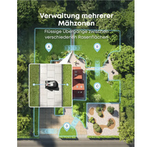 Rasenroboter-Funktion zur Verwaltung mehrerer Mähzonen in einem Garten.