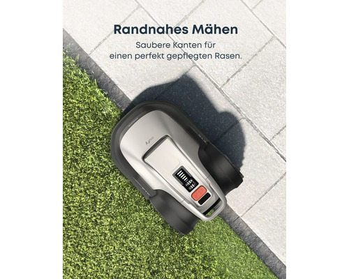 Eufy Logo. Rasenmähroboter für Rasenkantenpflege.