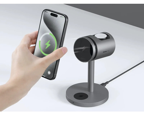 Omnia-Free Ladestation mit kabelloser Ladefunktion für Mobiltelefone und Apple Watch