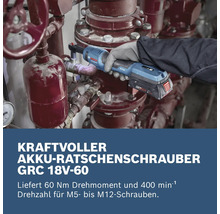 Akku Ratschenschrauber GRC 18V-60 im Einsatz an einer Rohrleitung