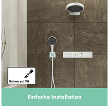 Duschsystem mit Kopfbrause und Handbrause vor gefliester Wand