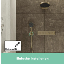 Duscharmatur mit Kopfbrause, Handbrause und Thermostat