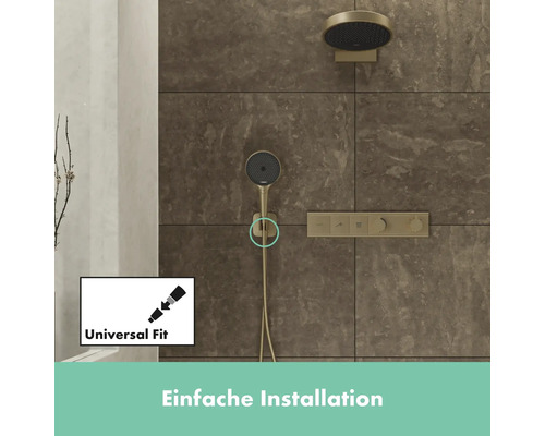 Duscharmatur mit Kopfbrause, Handbrause und Thermostat