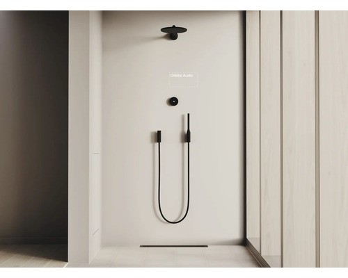 Dusche mit Duschkopf, Handbrause und digitaler Steuerung