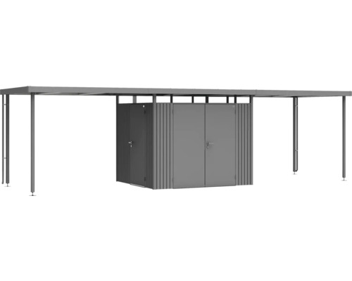 Geräteschuppen mit Unterstand für Gartengeräte und Fahrräder