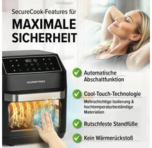 GourmetMaxx Heißluftfritteuse mit Secure Cook Funktionen für maximale Sicherheit