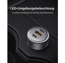 Aukey Logo USB KFZ-Ladegerät mit USB-A und USB-C Anschluss