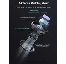 Aktives Kühlsystem mit Silikon-Kühlpad, thermoelektrischem Kühlchip, Kühllamellen aus Legierung und 7-Blatt-Lüfter für optimale Wärmeableitung