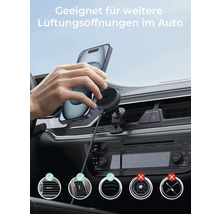 Magnetische Autohalterung für Smartphones, passend für verschiedene Lüftungsschlitze im Auto.