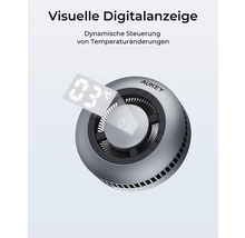 Aukey Logo, Lüfter mit digitaler Temperaturanzeige