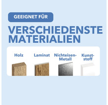 Geeignet für verschiedenste Materialien: Holz, Laminat, Nichteisenmetall und Kunststoff.