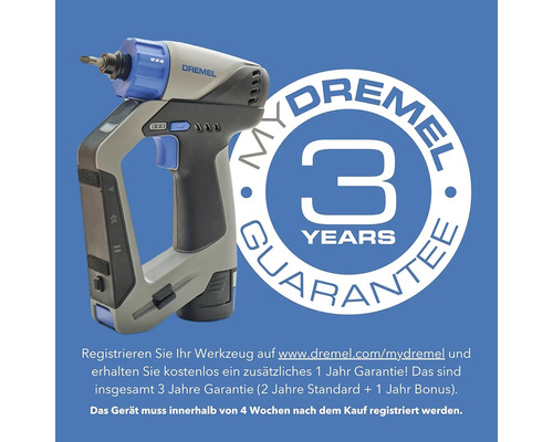 Dremel Akku Schraubendreher mit drei Jahren Garantie