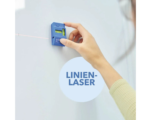Anwendung eines Linienlasers an einer Wand