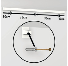 Flexible Fotowand Set naturel eiche weiß 95 cm 3 Fotos 2x 13x18 cm 1x 20x30 cm
