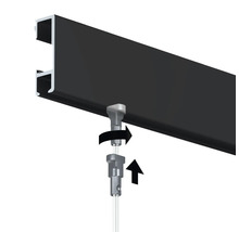 Flexible Fotowand Set schwarz 95 cm 3 Fotos 2x 13x18 cm 1x 20x30 cm