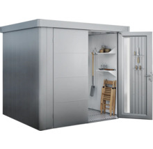 Metall Gartenschrank mit Schiebetür und Regalen