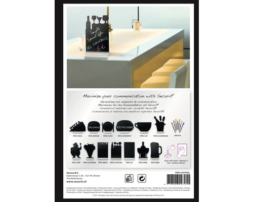 Securit Tischaufsteller mit Getränkeangebot