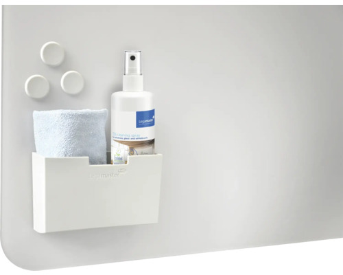 Whiteboard mit Aufbewahrungsbox, Reinigungsspray, Tuch und Magneten