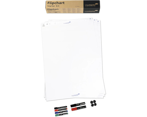 Legamaster Flipchart Starter Kit mit Papier, Markern und Magneten