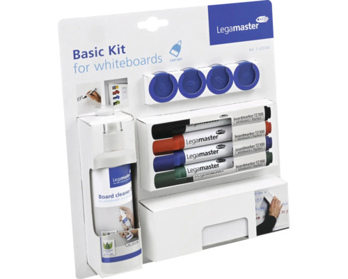 Legamaster Basis-Kit für Whiteboards mit Markern, Reiniger und Zubehör