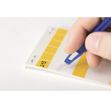 Etiketten zum Beschriften mit einem Stift.
