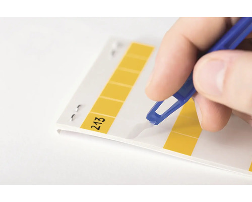 Etiketten zum Beschriften mit einem Stift.