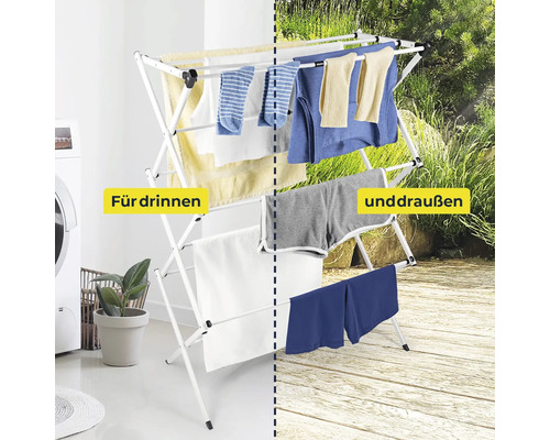 Wäscheständer für den Innen- und Außenbereich mit Wäsche