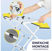 Zusammenklappbarer Wäscheständer mit einfacher Montage ohne Werkzeug