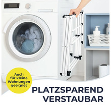 Wäscheständer neben Waschmaschine, platzsparend verstaubar