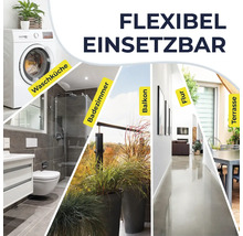 Verschiedene Einsatzbereiche im Haushalt: Waschküche, Badezimmer, Balkon, Flur, Terrasse.