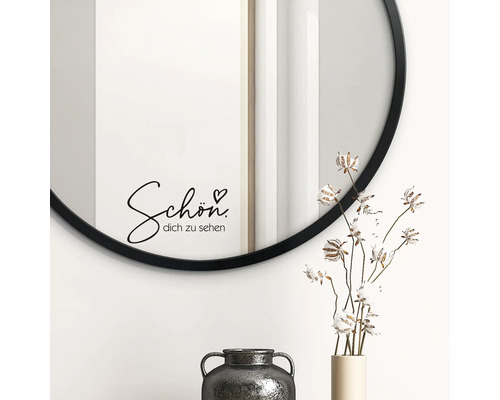 Dekoratives Wandtattoo mit Spiegel und Vase