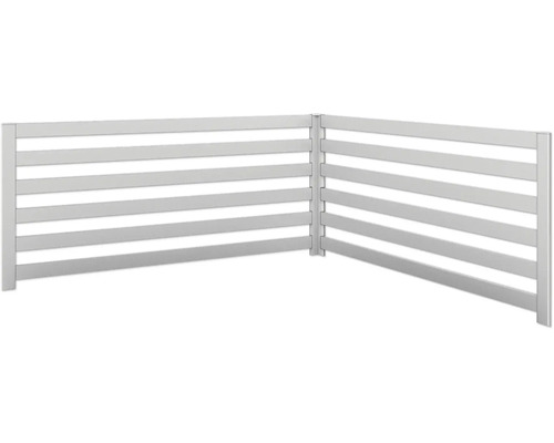 Rankgitter Biohort 2 Stück für L-Form Gr. L200/L2x1 silber-metallic Weißer Sichtschutzzaun aus Kunststoff