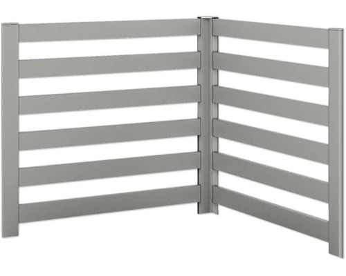 Rankgitter Biohort 2 Stück für L-Form Gr. L100 quarzgrau-metallic Grauer Sichtschutzzaun aus Kunststoff im Winkel