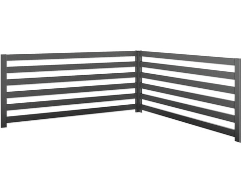 Rankgitter Biohort 2 Stück für L-Form Gr. L200/L2x1 dunkelgrau-metallic Zaunelement mit horizontalen Streben