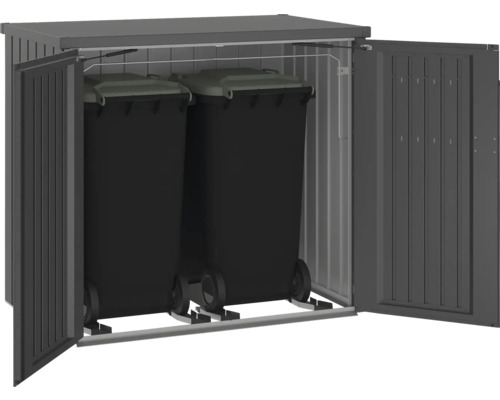 Mülltonnenbox mit zwei Mülltonnen