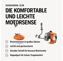 Benzin Motorsense Husqvarna 122R, inkl. Trimmerkopf und Tragegurt